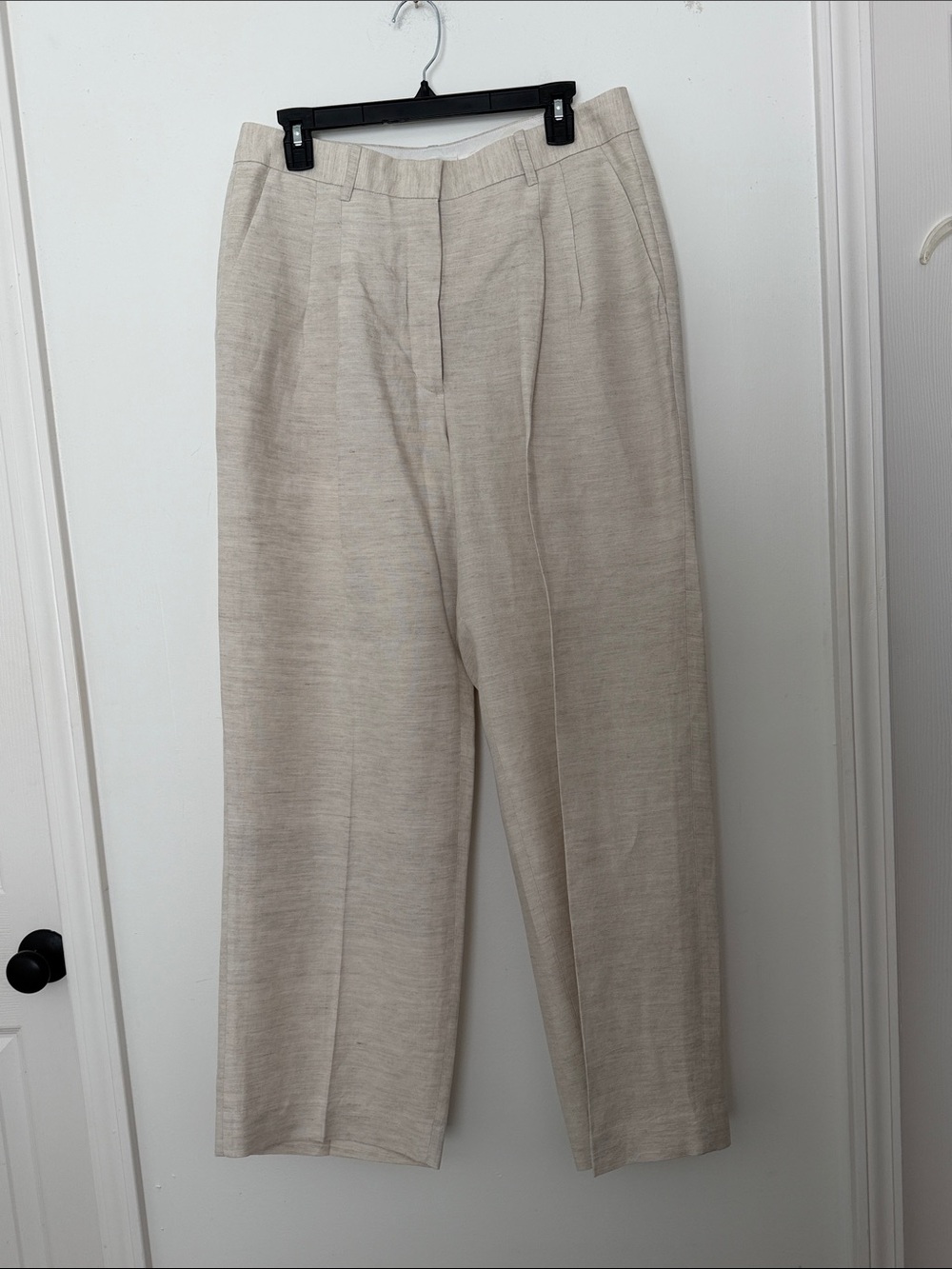 Aritzia The Effortless Pant CruiseLinen Beige Linen-Blend Wide Leg High-Rise 12